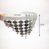 Maxbell 3xBelly Dance Headband Costume Forehead Headdress Bride Women Accessory Gold