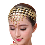 Maxbell 4xBelly Dance Headband Costume Forehead Headdress Bride Women Accessory Gold