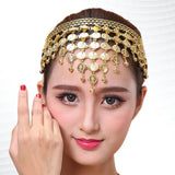 Maxbell 5xBelly Dance Headband Costume Forehead Headdress Bride Women Accessory Gold