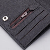 Maxbell 6xMen Canvas Wallet Short Money Bag Casual Style ID Card Bifold Black