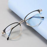 Maxbell 3xBlue Light Blocking Glasses Clear Lens Metal Frame for Sleep Better Gold