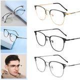 Maxbell 4xBlue Light Blocking Glasses Clear Lens Metal Frame for Sleep Better Gold