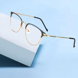 Maxbell 3xBlue Light Blocking Glasses Clear Lens Metal Frame for Sleep Better Gold