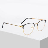 Maxbell 4xBlue Light Blocking Glasses Clear Lens Metal Frame for Sleep Better Gold