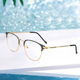 Maxbell 2xBlue Light Blocking Glasses Clear Lens Metal Frame for Sleep Better Gold