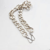 Maxbell 5xBag Chain Strap Charms Flat Crossbody DIY Handbag Purse Silver 60cm
