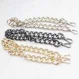 Maxbell 5xBag Chain Strap Charms Flat Crossbody DIY Handbag Purse Silver 60cm