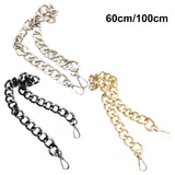 Maxbell 4xBag Chain Strap Charms Flat Crossbody DIY Handbag Purse Silver 60cm
