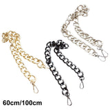 Maxbell 4xBag Chain Strap Charms Flat Crossbody DIY Handbag Purse Silver 60cm