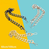 Maxbell 5xBag Chain Strap Charms Flat Crossbody DIY Handbag Purse Silver 60cm