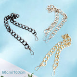 Maxbell 6xBag Chain Strap Charms Flat Crossbody DIY Handbag Purse Silver 60cm