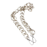 Maxbell 2xBag Chain Strap Charms Flat Crossbody DIY Handbag Purse Silver 60cm