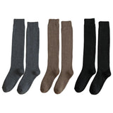 Maxbell 2xBreathable Cotton Mens Knee High Warm Long Winter Thick Socks  Dark grey