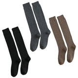 Maxbell 2xBreathable Cotton Mens Knee High Warm Long Winter Thick Socks  Dark grey