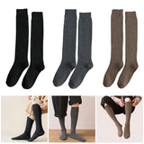Maxbell 4xBreathable Cotton Mens Knee High Warm Long Winter Thick Socks  Dark grey