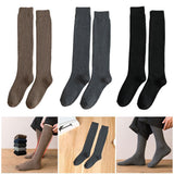 Maxbell 4xBreathable Cotton Mens Knee High Warm Long Winter Thick Socks  Dark grey