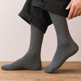 Maxbell 4xBreathable Cotton Mens Knee High Warm Long Winter Thick Socks  Dark grey