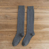 Maxbell 4xBreathable Cotton Mens Knee High Warm Long Winter Thick Socks  Dark grey