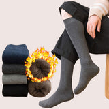 Maxbell 2xBreathable Cotton Mens Knee High Warm Long Winter Thick Socks  Dark grey