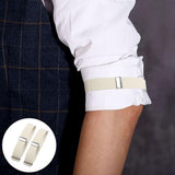 Maxbell 6x2 Pieces Fashion Mens Shirt Sleeve Holder Elasticated Armbands Women White