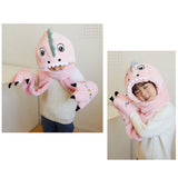 Maxbell Adorable 3-in-1 Winter Beanie Hat Scarf Gloves for Children Boys Girls Pink