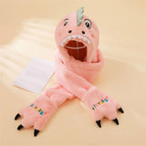 Maxbell Adorable 3-in-1 Winter Beanie Hat Scarf Gloves for Children Boys Girls Pink