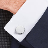 Maxbell 4xClassical Mens Round Cufflinks Jewelry Cuff Links Elegant Party Studs Suit Silver