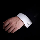 Maxbell 4xClassical Mens Round Cufflinks Jewelry Cuff Links Elegant Party Studs Suit Silver