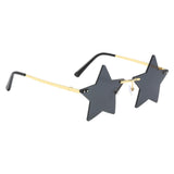 Maxbell 2 Pieces Star Sun Glasses for Men Women Personality Traveling Glasses