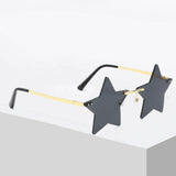 Maxbell 2 Pieces Star Sun Glasses for Men Women Personality Traveling Glasses