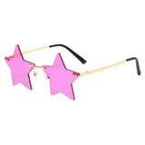 Maxbell 2 Pieces Star Sun Glasses for Men Women Personality Traveling Glasses