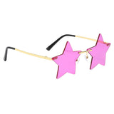 Maxbell 2 Pieces Star Sun Glasses for Men Women Personality Traveling Glasses