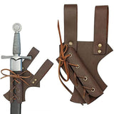 Maxbell 3xMedieval Belt Sword Sheath Dagger Rapier Waist Scabbard for Cosplay Brown