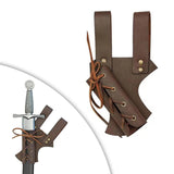 Maxbell 2xMedieval Belt Sword Sheath Dagger Rapier Waist Scabbard for Cosplay Brown