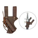 Maxbell 4xMedieval Belt Sword Sheath Dagger Rapier Waist Scabbard for Cosplay Brown