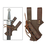 Maxbell 2xMedieval Belt Sword Sheath Dagger Rapier Waist Scabbard for Cosplay Brown