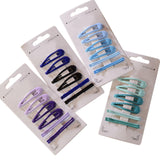Maxbell Colored Hair Clips Girls Headwear Lady One-Word Hairpin Green Blue Purple