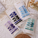 Maxbell Colored Hair Clips Girls Headwear Lady One-Word Hairpin Green Blue Purple