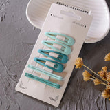 Maxbell Colored Hair Clips Girls Headwear Lady One-Word Hairpin Green Blue Purple