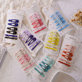 Maxbell Colored Hair Clips Girls Headwear Lady One-Word Hairpin Green Blue Purple