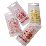 Maxbell Colored Hair Clips Girls Headwear Lady One-Word Hairpin Yellow Pink Red