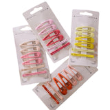 Maxbell Colored Hair Clips Girls Headwear Lady One-Word Hairpin Yellow Pink Red