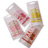 Maxbell Colored Hair Clips Girls Headwear Lady One-Word Hairpin Yellow Pink Red