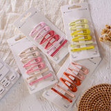 Maxbell Colored Hair Clips Girls Headwear Lady One-Word Hairpin Yellow Pink Red