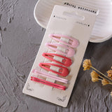 Maxbell Colored Hair Clips Girls Headwear Lady One-Word Hairpin Yellow Pink Red