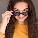 Maxbell Fashion Women Sunglasses Heart-Shape Eyewear Cat Eye Hippy Boho Lady black
