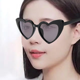 Maxbell Fashion Women Sunglasses Heart-Shape Eyewear Cat Eye Hippy Boho Lady black
