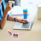 Maxbell Fashion Women Sunglasses Heart-Shape Eyewear Cat Eye Hippy Boho Lady pink