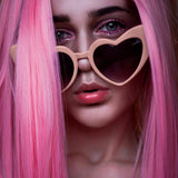 Maxbell Fashion Women Sunglasses Heart-Shape Eyewear Cat Eye Hippy Boho Lady pink