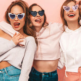 Maxbell Fashion Women Sunglasses Heart-Shape Eyewear Cat Eye Hippy Boho Lady pink